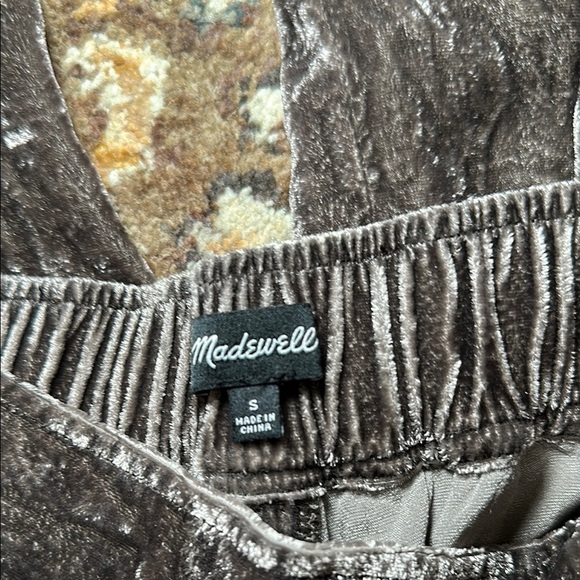 Madewell Velvet Cropped Wide Leg Brown Pants S - Picture 5 of 5